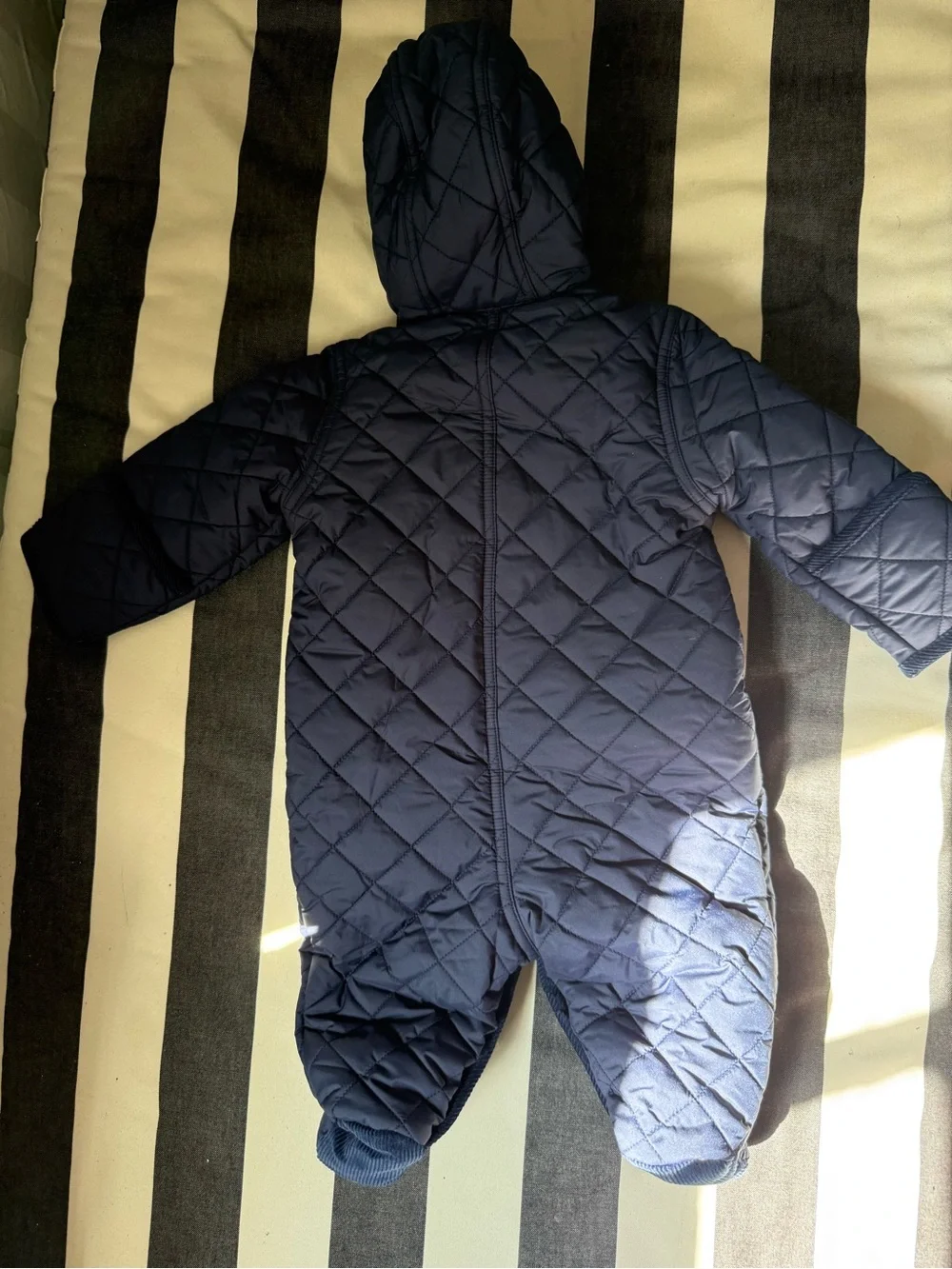 Ralph Lauren Navy Quilted Hooded Barn Bunting Baby Snowsuit